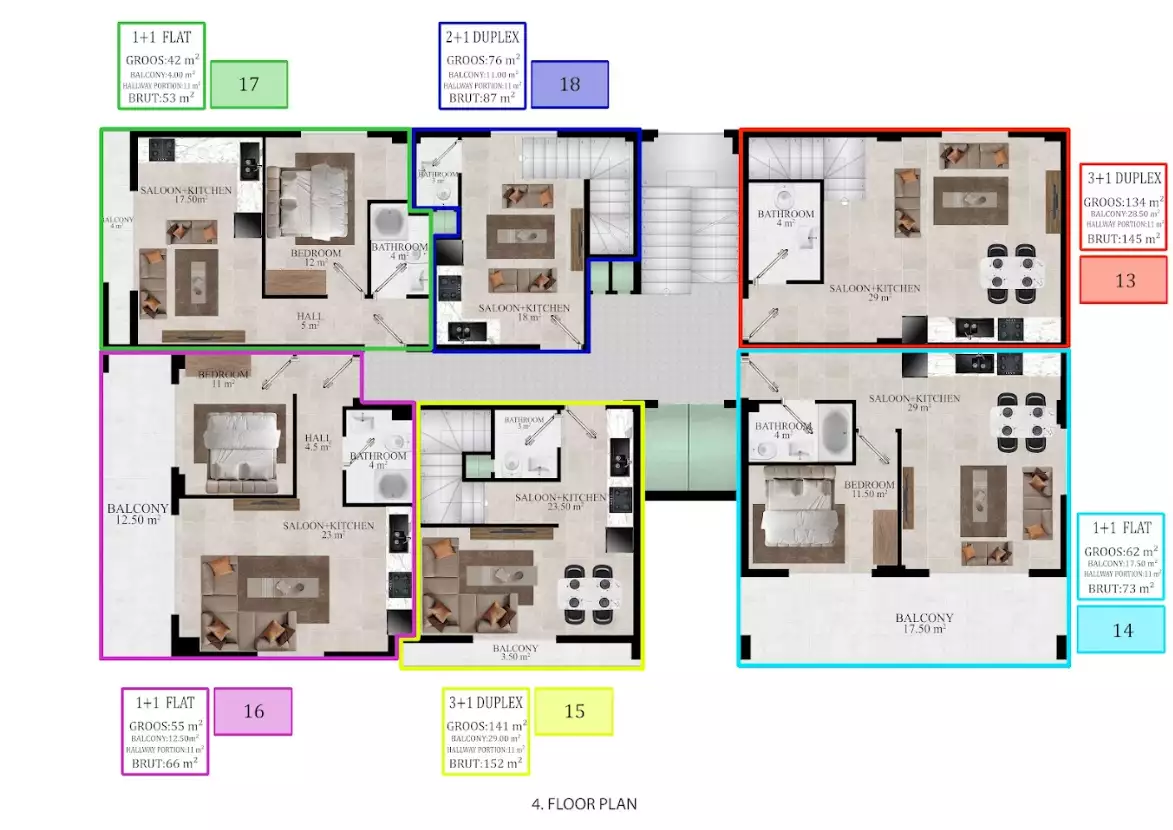 Квартира 78м² в Турции, Авсаллар. Стоимостью 110000€ аренда фото-8
