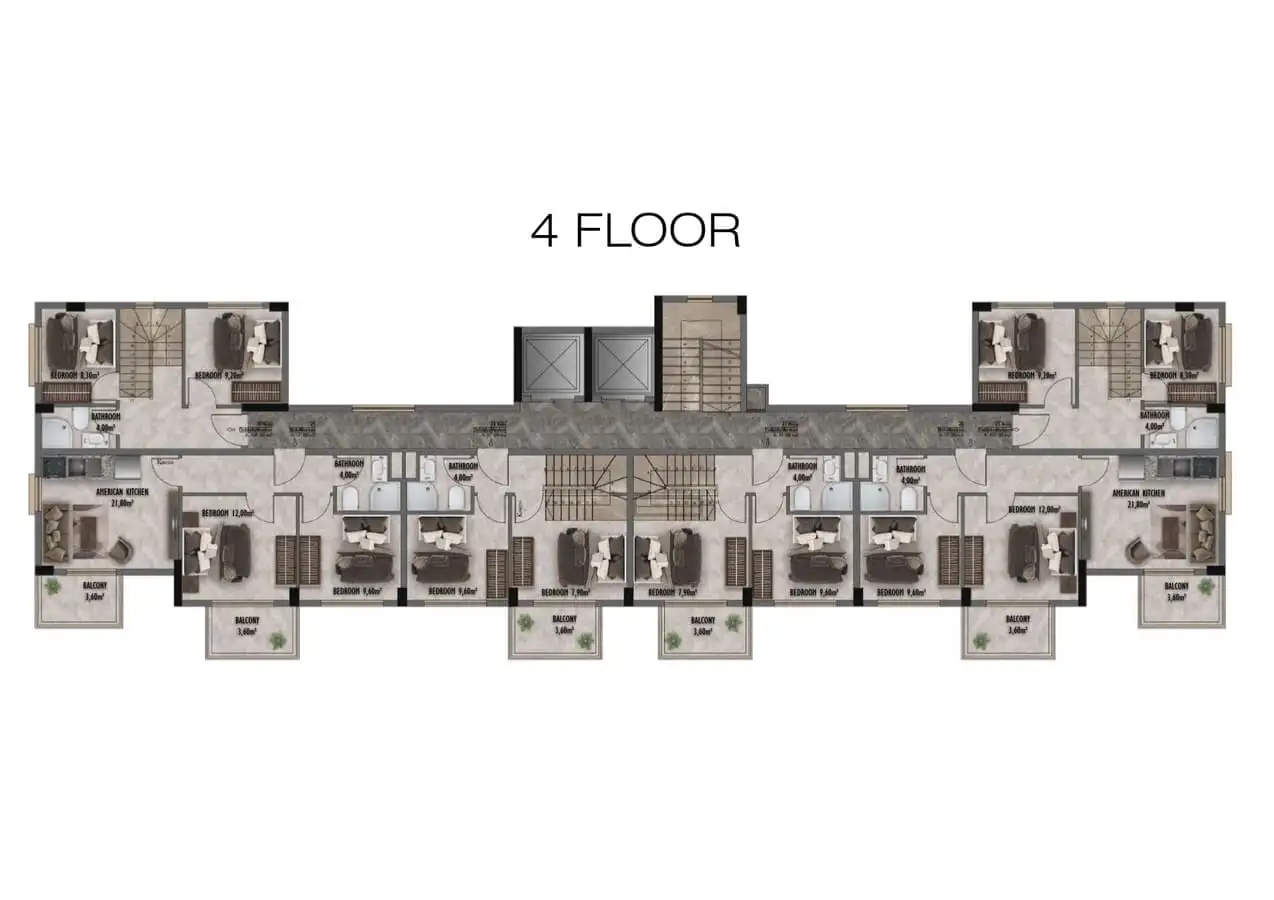 Квартира 35м² в Турции, Газипаша. Стоимостью 110000€ аренда фото-21