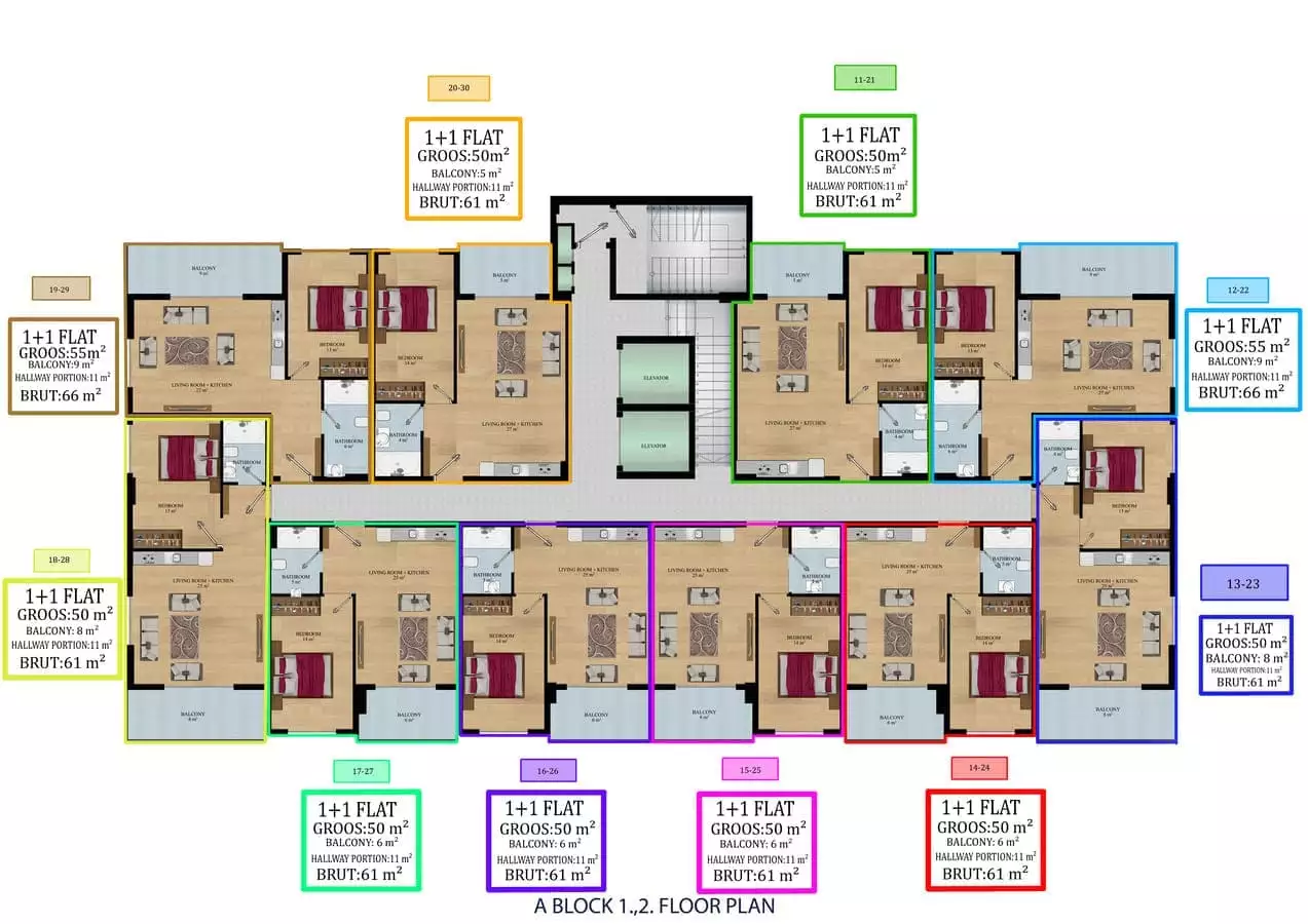 Квартира 61м² в Турции, Кестель. Стоимостью 109500€ аренда фото-19