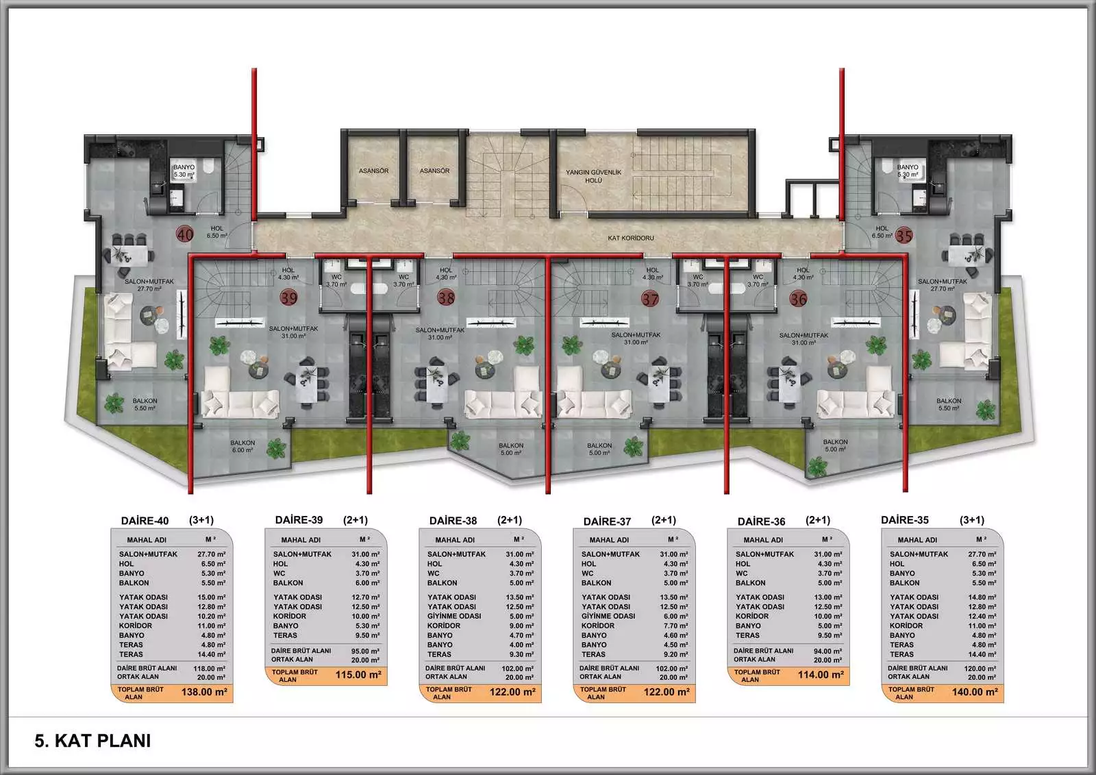 Пентхаус 140м² в Турции, Демирташ. Стоимостью 159000€ аренда фото-20