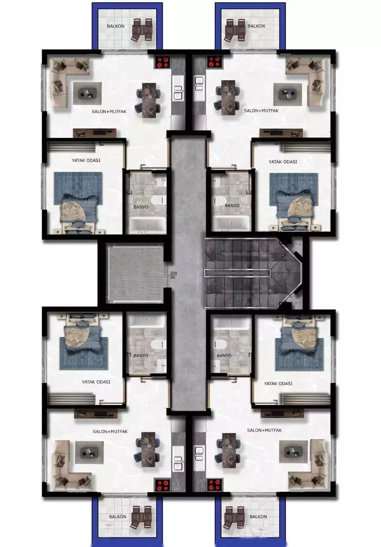 Квартира 50м² в Турции, Авсаллар. Стоимостью 73000€ аренда фото-7