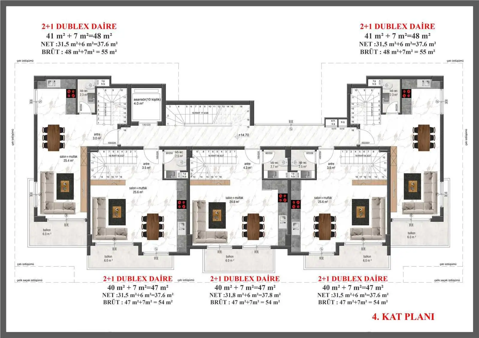 Квартира 54м² в Турции, Авсаллар. Стоимостью 102000€ аренда фото-24