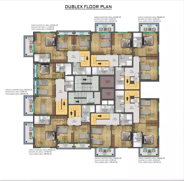 Квартира 56м² в Турции, Махмутлар. Стоимостью 142500€ аренда фото-18