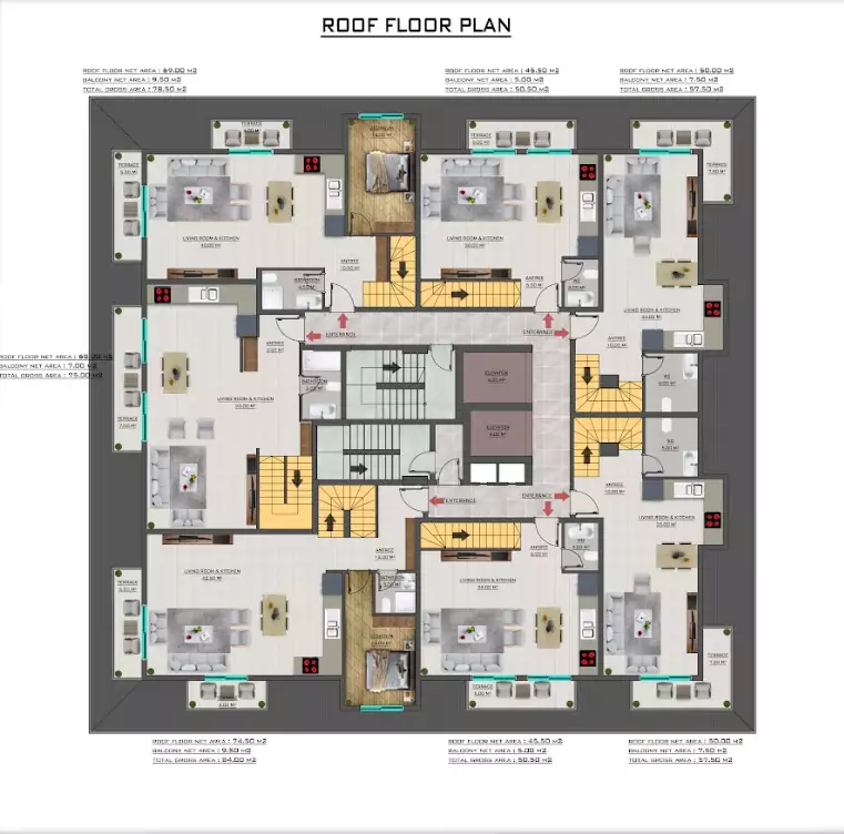 Квартира 56м² в Турции, Махмутлар. Стоимостью 142500€ аренда фото-19