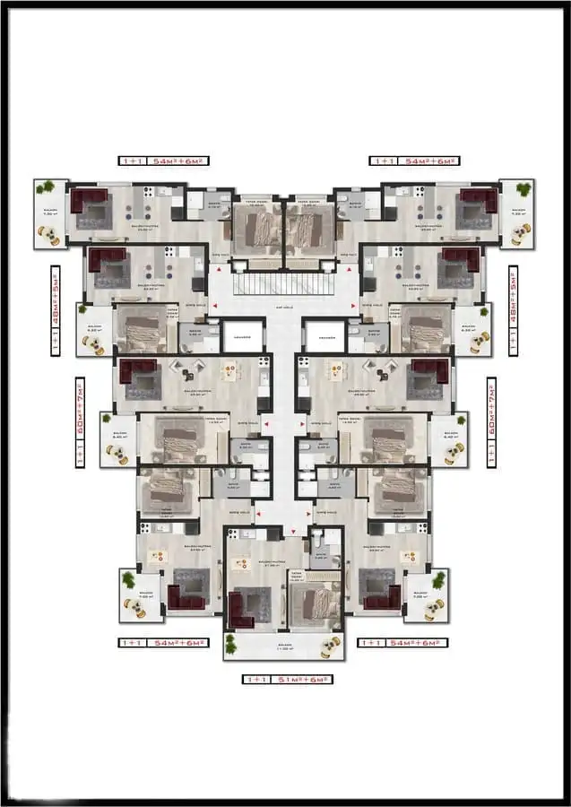 Квартира 53м² в Турции, Каргыджак. Стоимостью 145000€ аренда фото-16