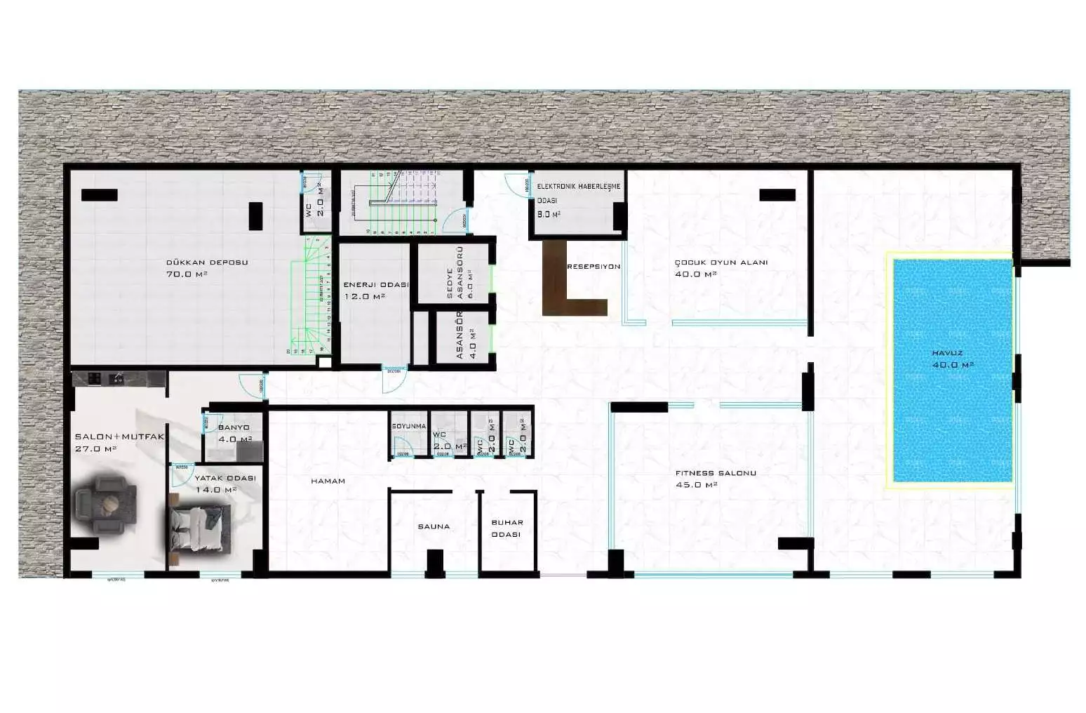 Квартира 54м² в Турции, Махмутлар. Стоимостью 87000€ аренда фото-2