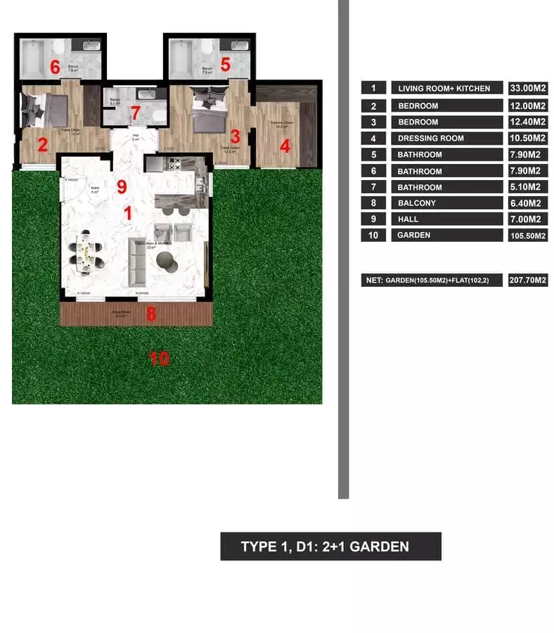 Квартира 146м² в Турции, Стамбул. Стоимостью 369000€ аренда фото-31