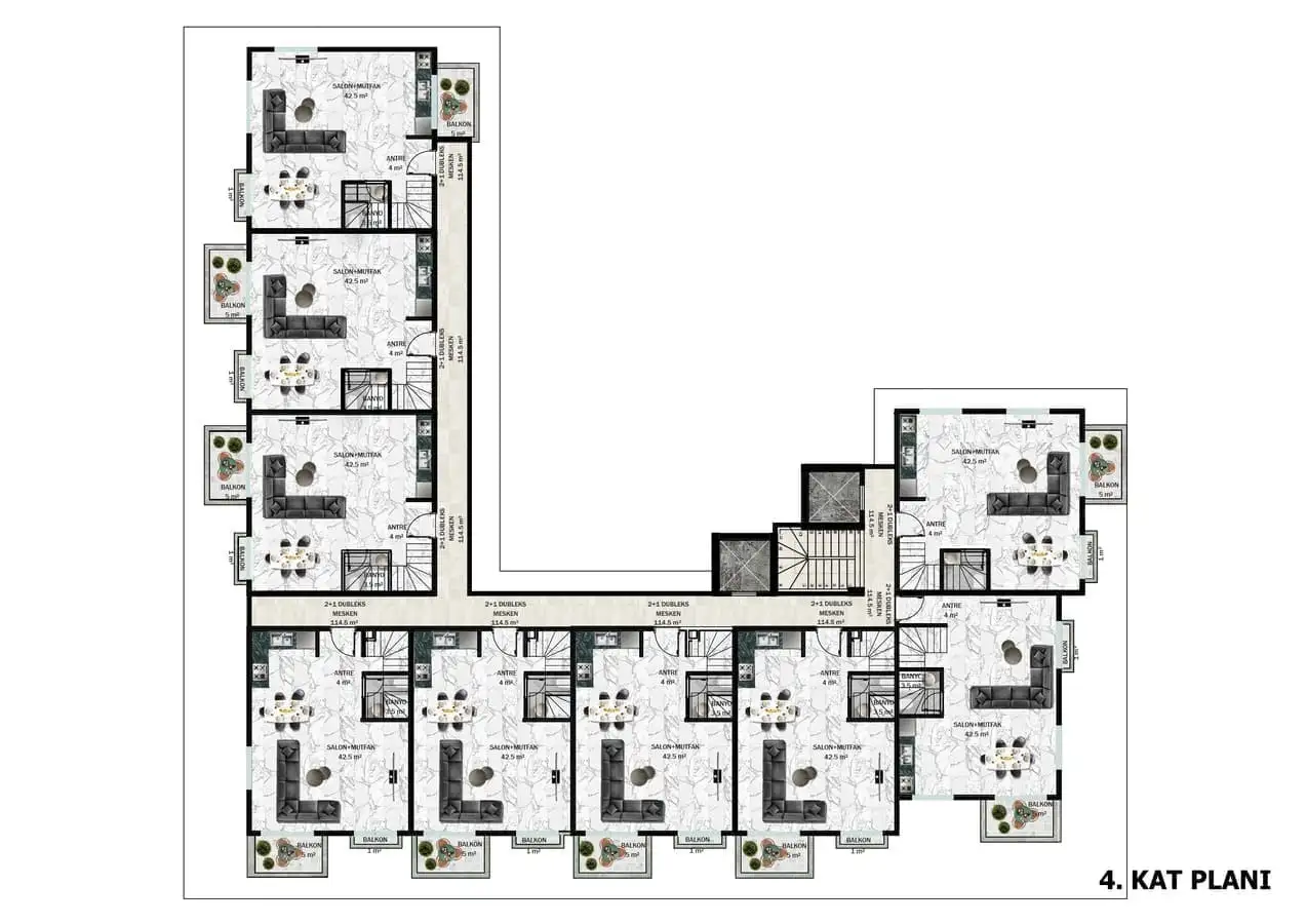 Квартира 56м² в Турции, Каргыджак. Стоимостью 169000€ аренда фото-19