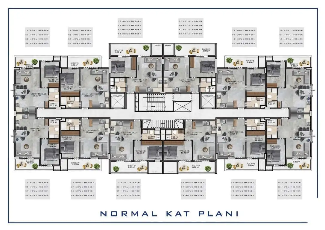 Квартира 45м² в Турции, Газипаша. Стоимостью 128000€ аренда фото-19