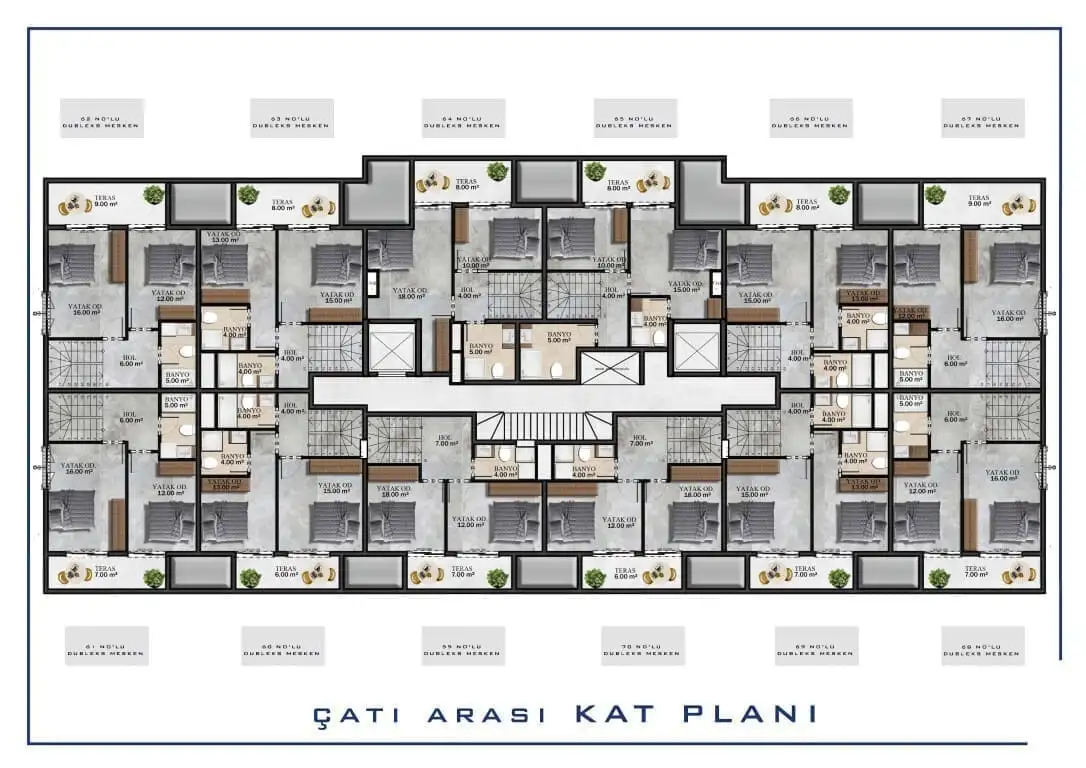 Квартира 45м² в Турции, Газипаша. Стоимостью 128000€ аренда фото-21