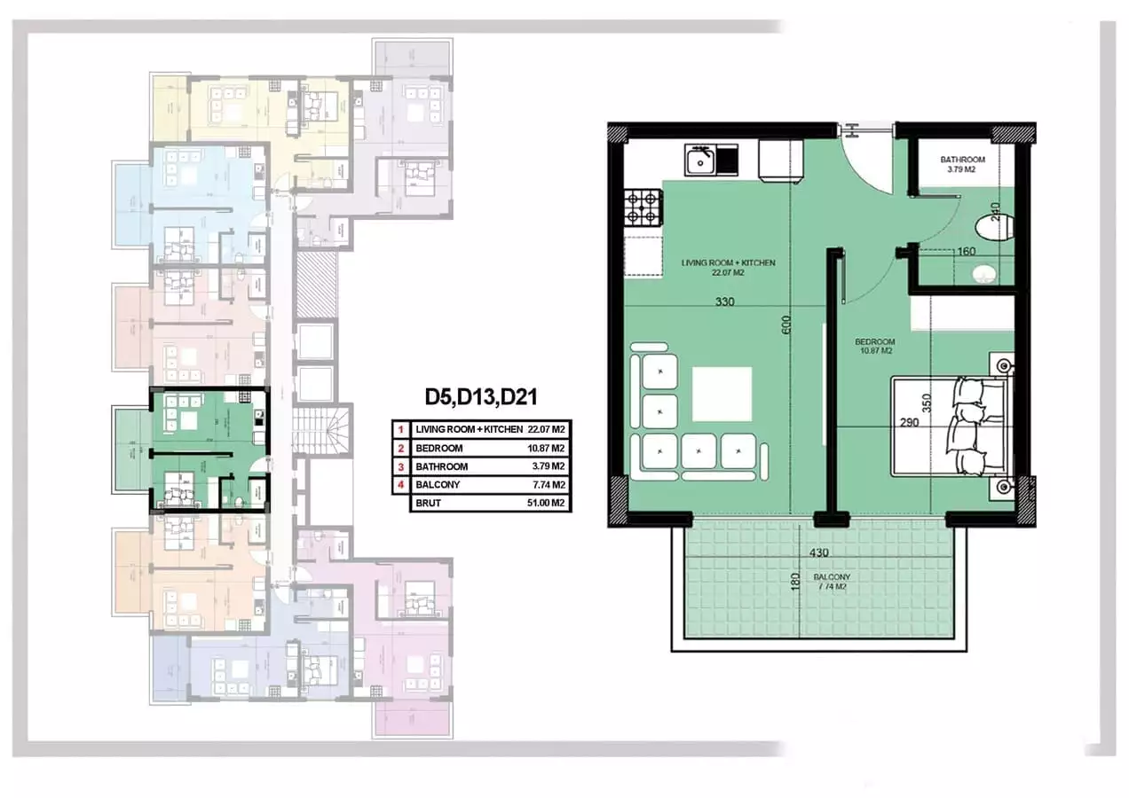 Квартира 50м² в Турции, Конаклы. Стоимостью 106000€ аренда фото-21