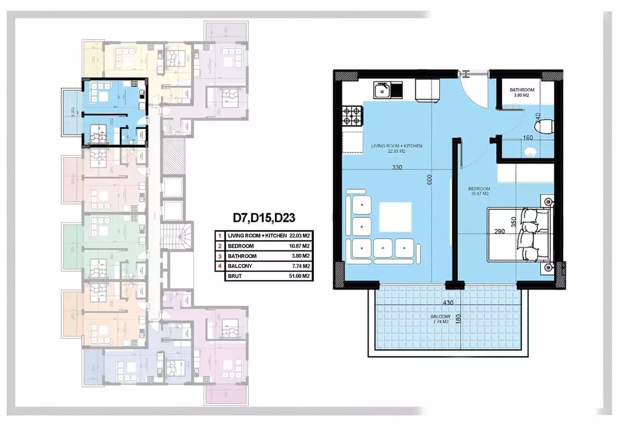 Квартира 50м² в Турции, Конаклы. Стоимостью 106000€ аренда фото-23