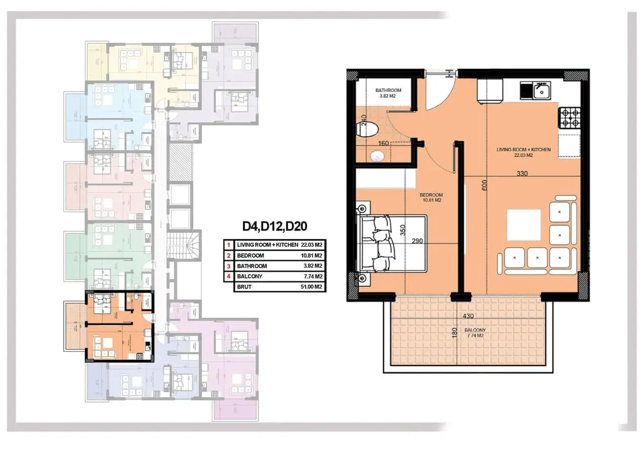 Квартира 50м² в Турции, Конаклы. Стоимостью 106000€ аренда фото-27