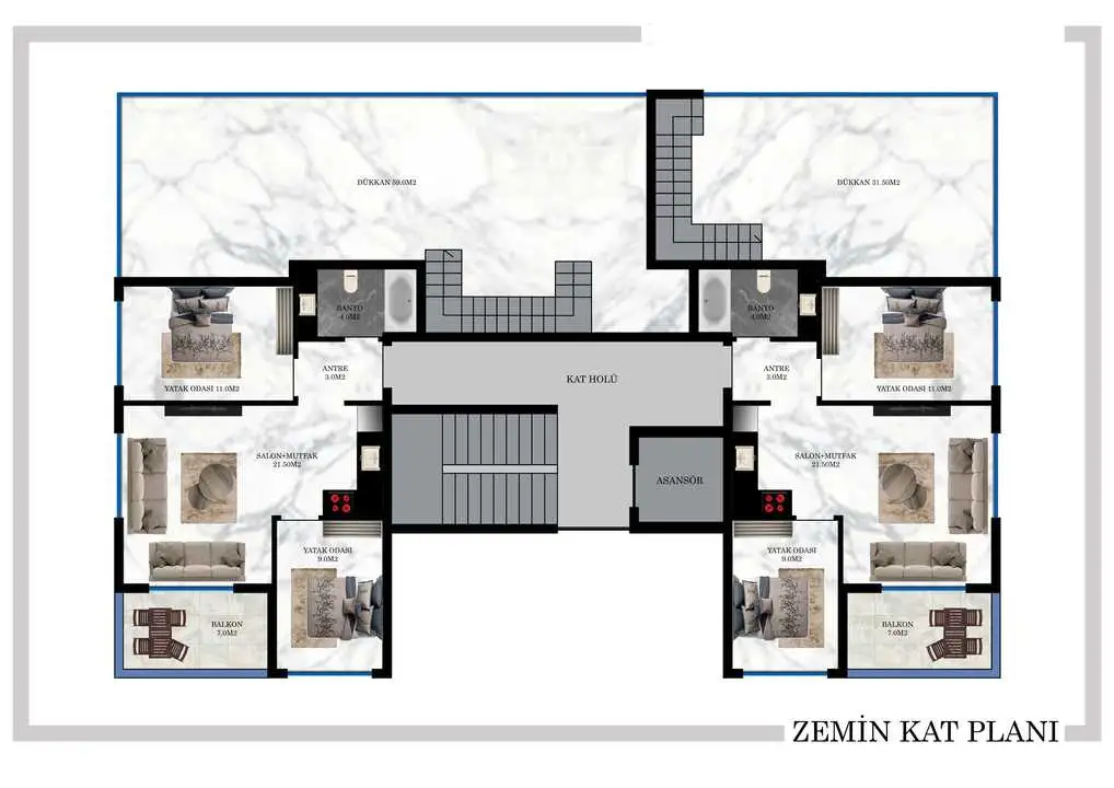 Квартира 42м² в Турции, Оба. Стоимостью 137500€ аренда фото-14