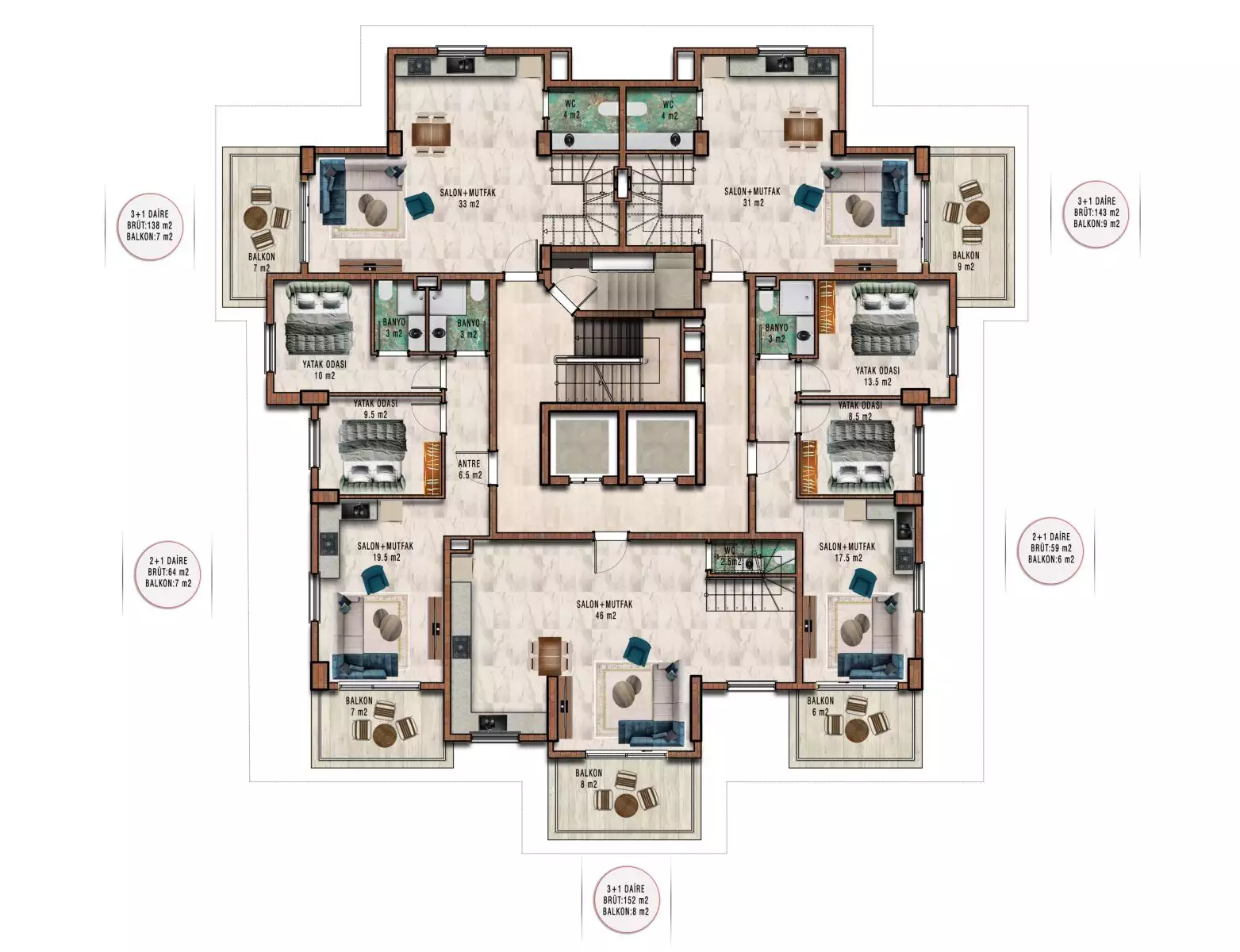 Пентхаус 138м² в Турции, Махмутлар. Стоимостью 450000€ аренда фото-18
