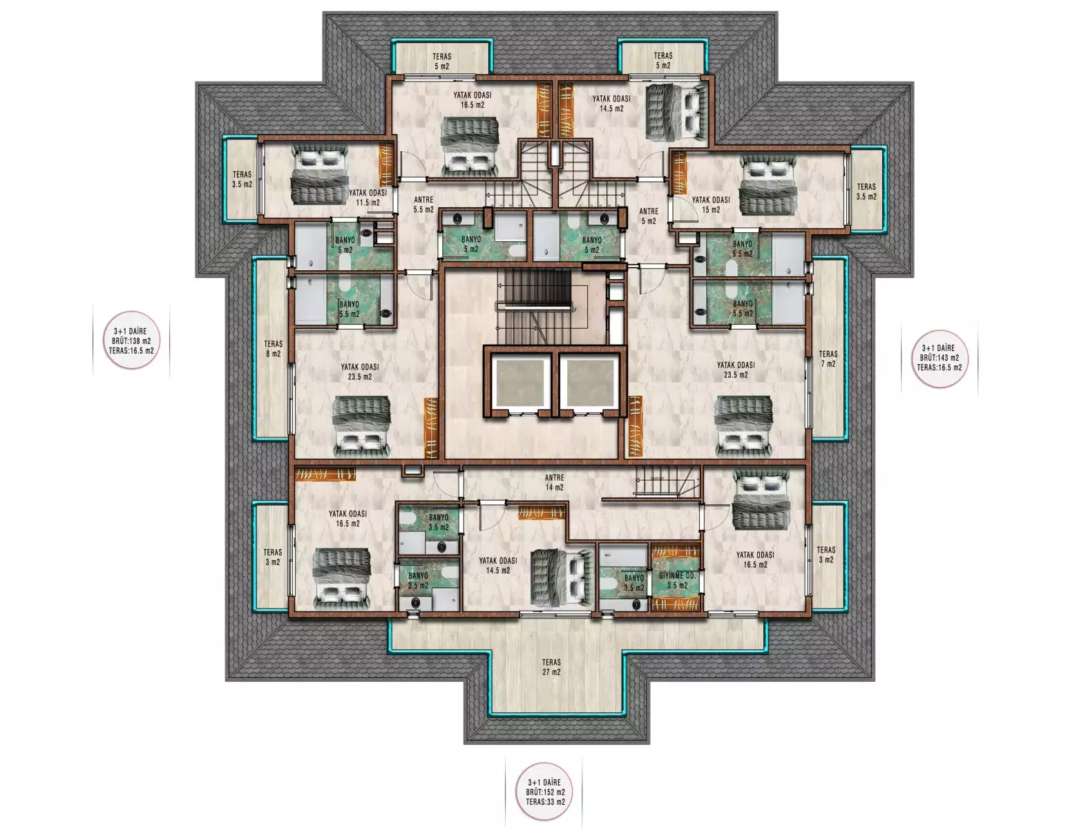 Пентхаус 138м² в Турции, Махмутлар. Стоимостью 450000€ аренда фото-20