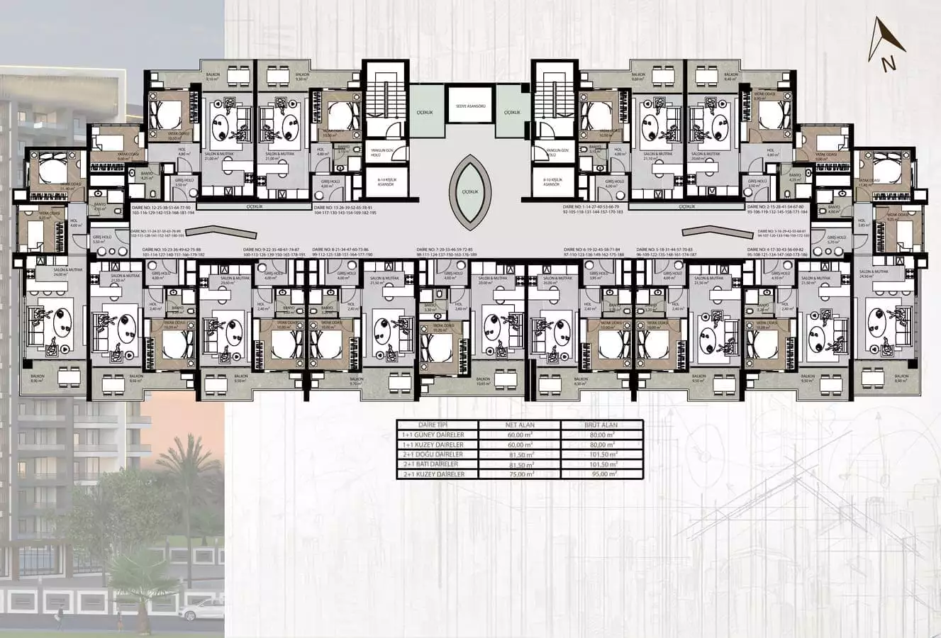 Квартира 78м² в Турции, Мерсин. Стоимостью 97500€ аренда фото-25