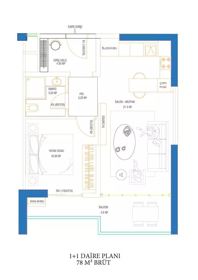 Квартира 78м² в Турции, Мерсин. Стоимостью 97500€ аренда фото-26