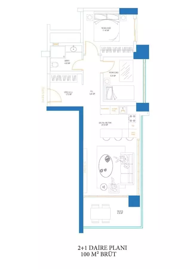 Квартира 78м² в Турции, Мерсин. Стоимостью 97500€ аренда фото-27