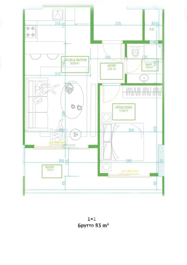 Квартира 66м² в Турции, Мерсин. Стоимостью 65000€ аренда фото-12