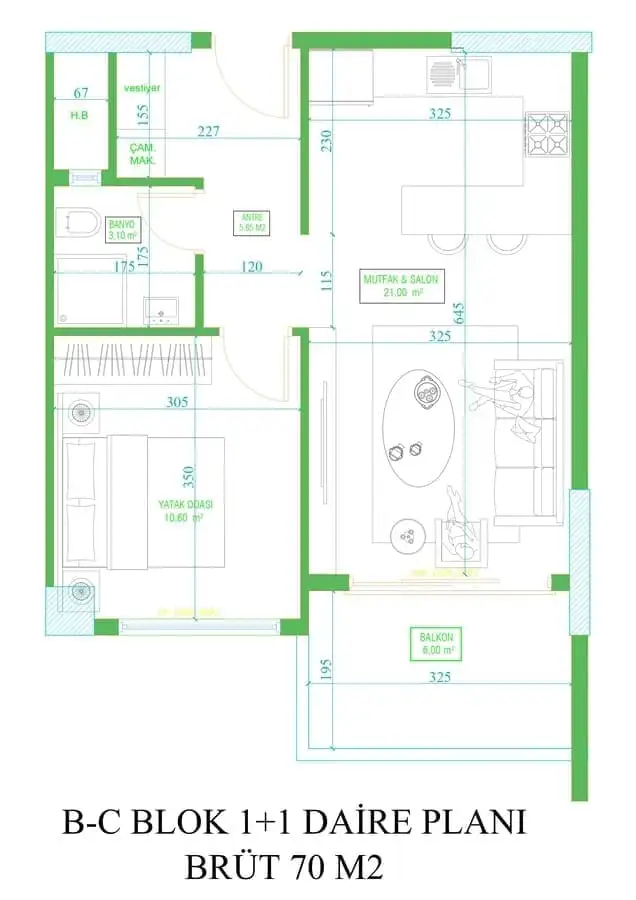 Квартира 66м² в Турции, Мерсин. Стоимостью 65000€ аренда фото-14