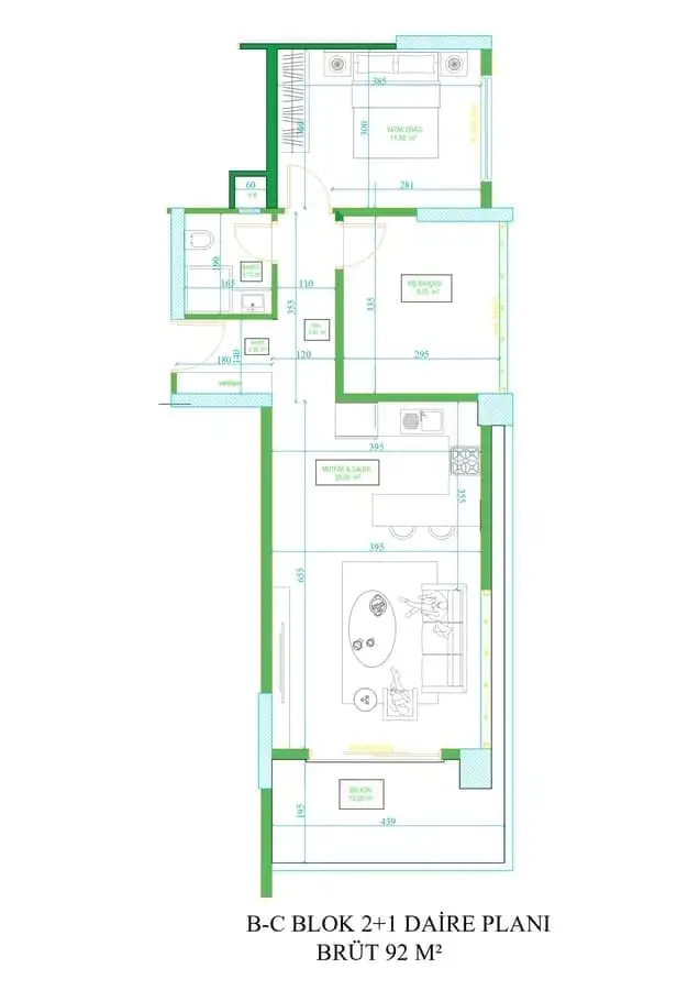 Квартира 66м² в Турции, Мерсин. Стоимостью 65000€ аренда фото-15