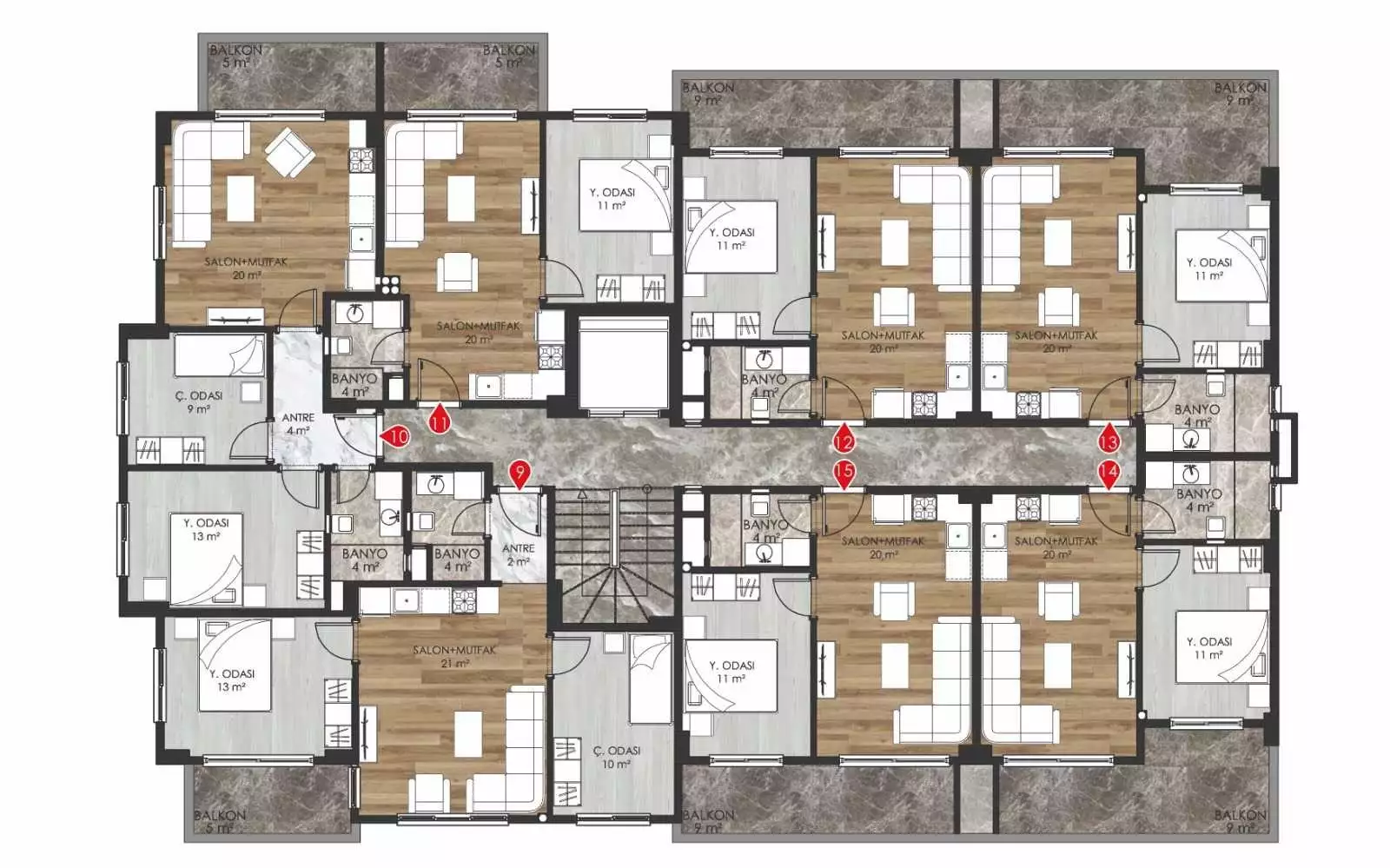 Квартира 48м² в Турции, Оба. Стоимостью 145000€ аренда фото-23