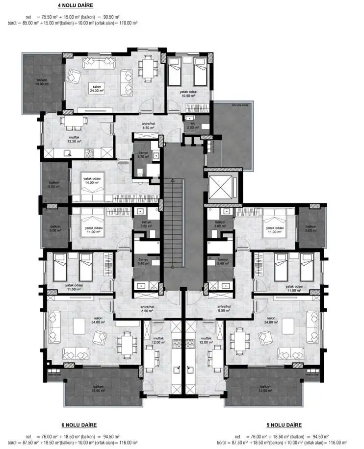 Квартира 75м² в Турции, Аланья. Стоимостью 180000€ аренда фото-28