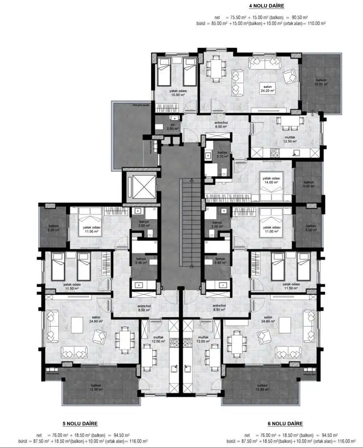 Квартира 75м² в Турции, Аланья. Стоимостью 180000€ аренда фото-29