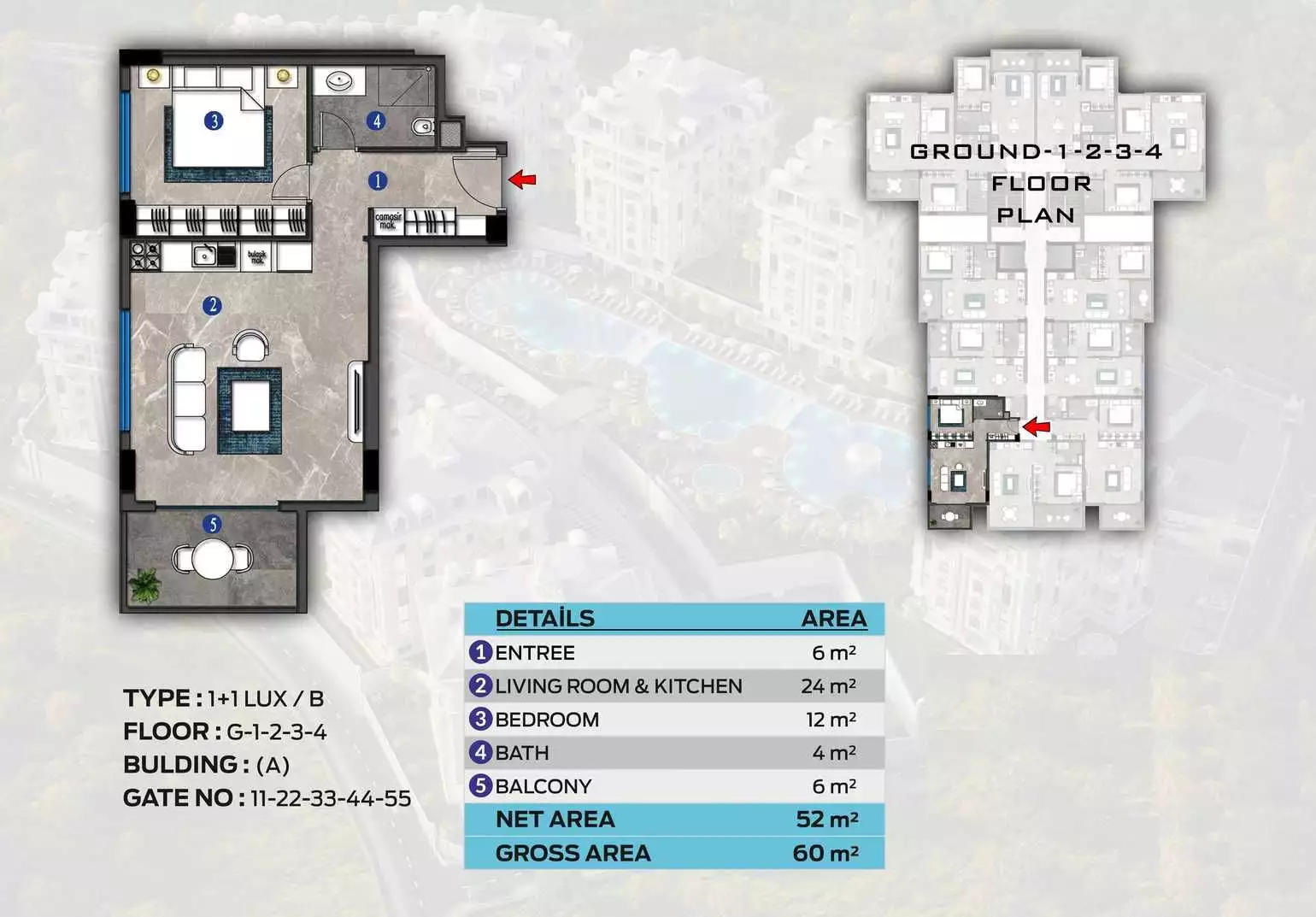 Квартира 46м² в Турции, Оба. Стоимостью 175000€ аренда фото-22
