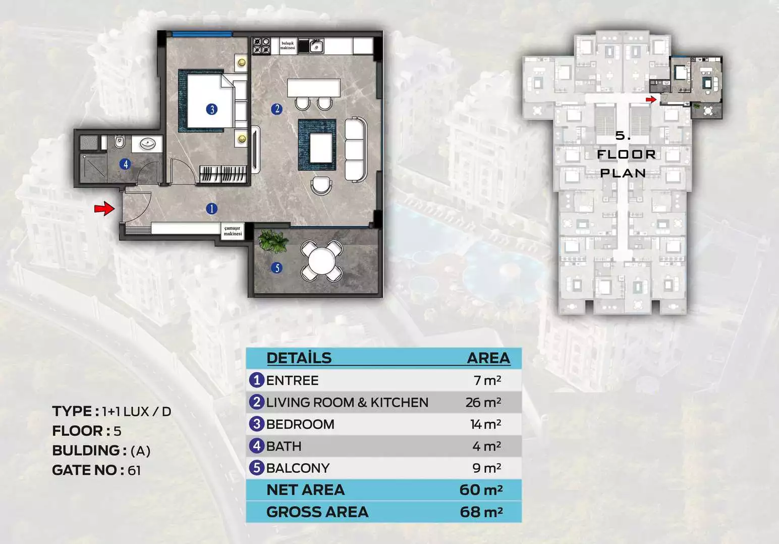 Квартира 46м² в Турции, Оба. Стоимостью 175000€ аренда фото-24