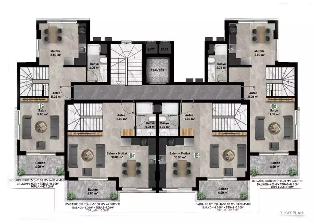 Квартира 56м² в Турции, Аланья. Стоимостью 185000€ аренда фото-23