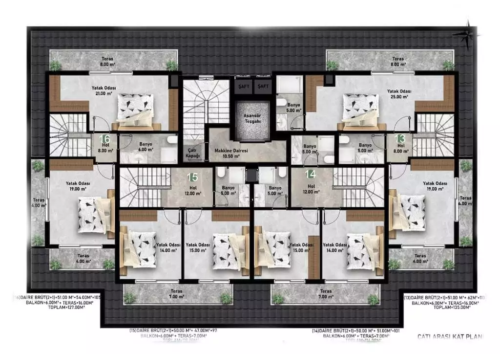 Квартира 56м² в Турции, Аланья. Стоимостью 185000€ аренда фото-24