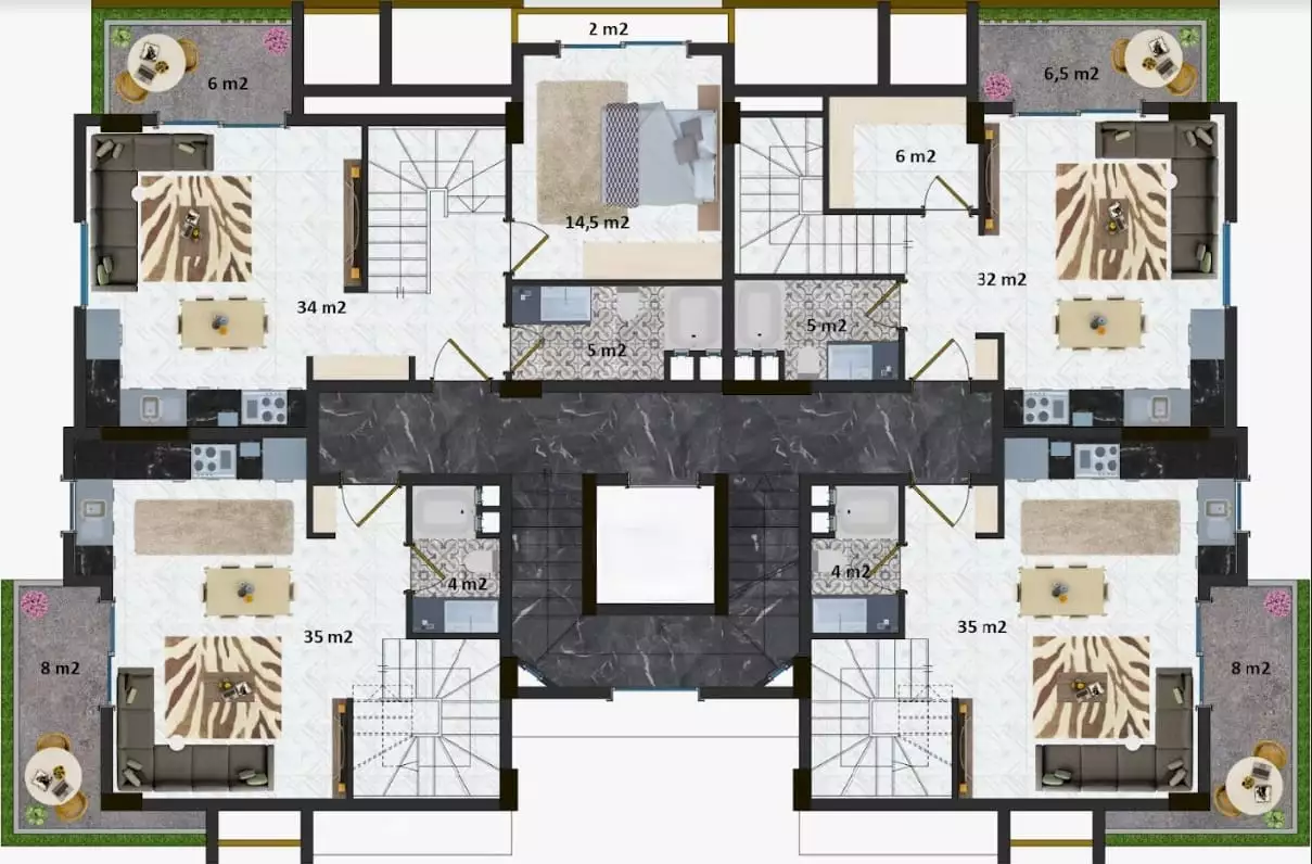 Квартира 57м² в Турции, Кестель. Стоимостью 160000€ аренда фото-16