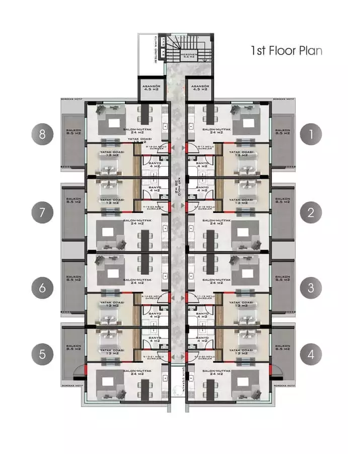 Квартира 49м² в Турции, Махмутлар. Стоимостью 130000€ аренда фото-19