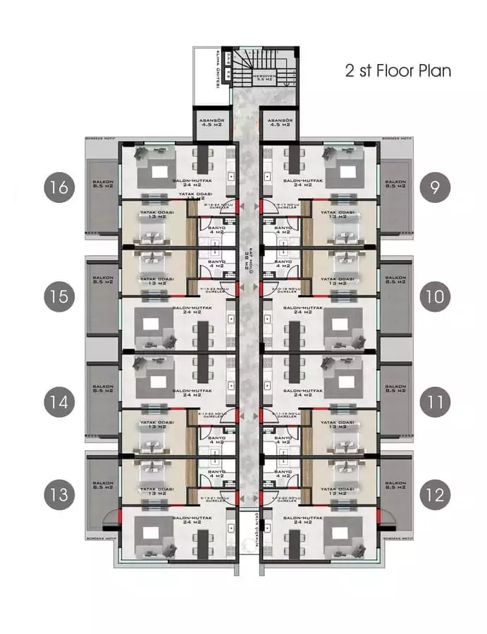 Квартира 49м² в Турции, Махмутлар. Стоимостью 130000€ аренда фото-20