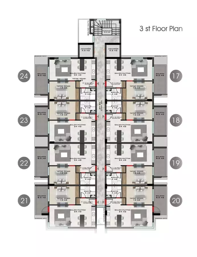 Квартира 49м² в Турции, Махмутлар. Стоимостью 130000€ аренда фото-21