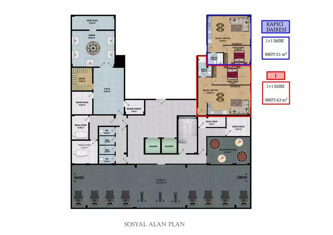 Квартира 58м² в Турции, Авсаллар. Стоимостью 99500€ аренда фото-23