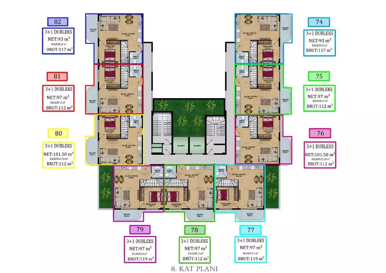 Квартира 58м² в Турции, Авсаллар. Стоимостью 99500€ аренда фото-25
