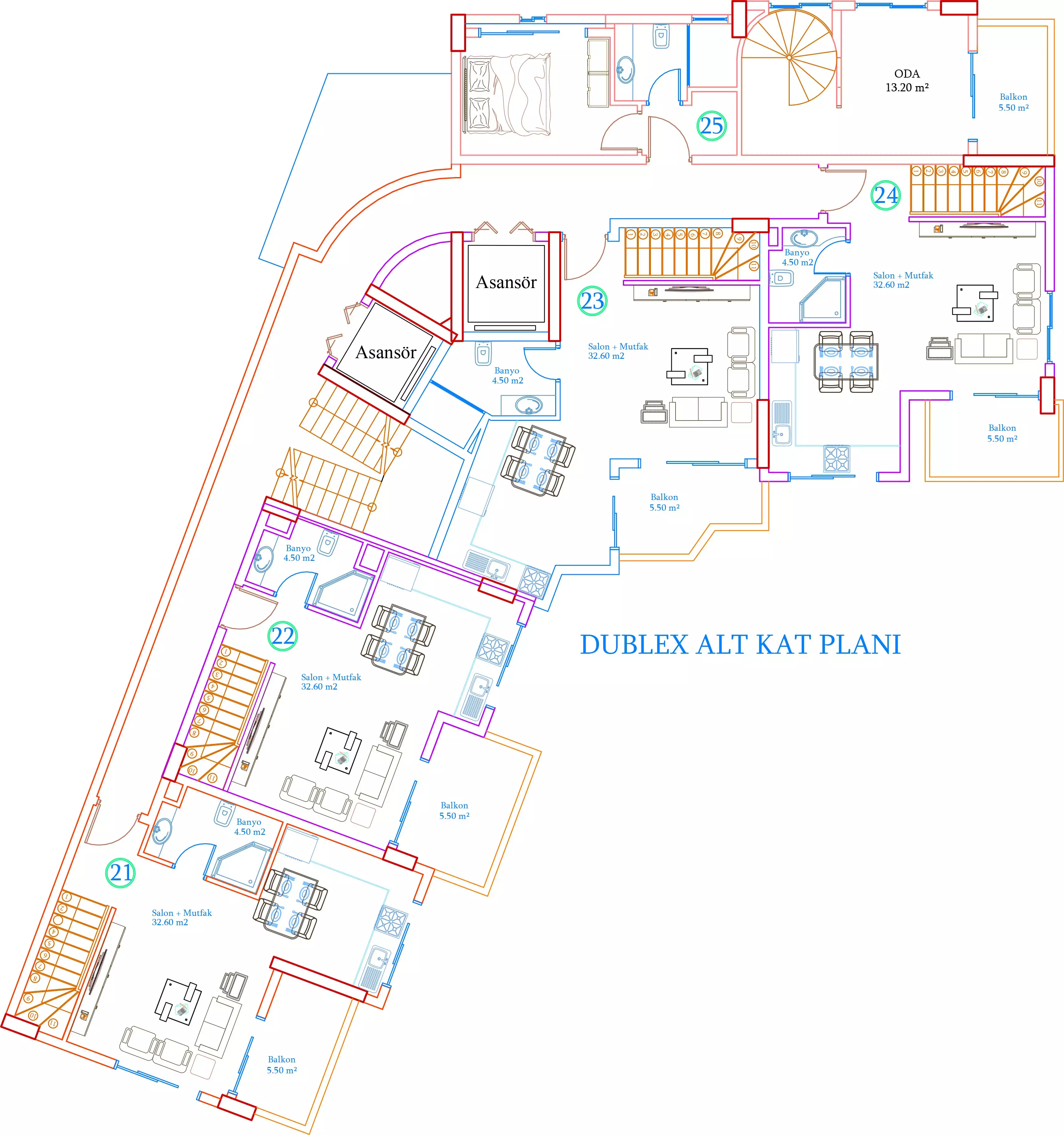 Пентхаус 96м² в Турции, Авсаллар. Стоимостью 175000€ аренда фото-9