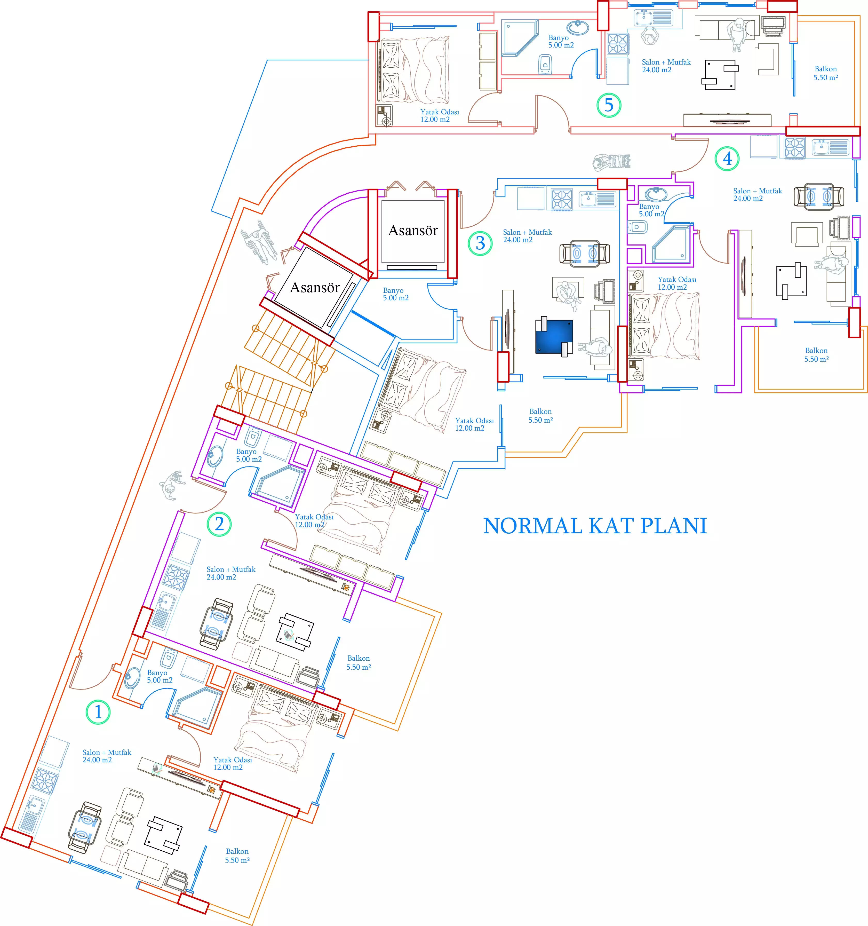 Пентхаус 96м² в Турции, Авсаллар. Стоимостью 175000€ аренда фото-10