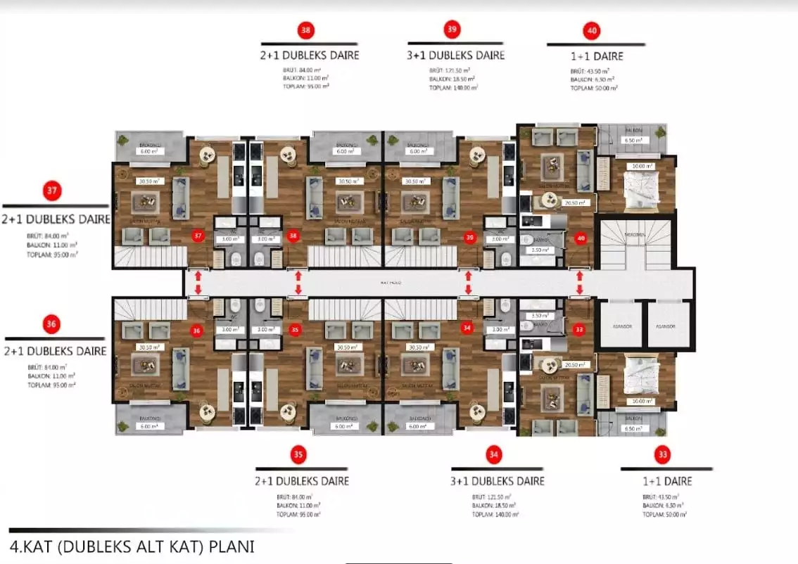 Квартира 50м² в Турции, Аланья. Стоимостью 184500€ аренда фото-24
