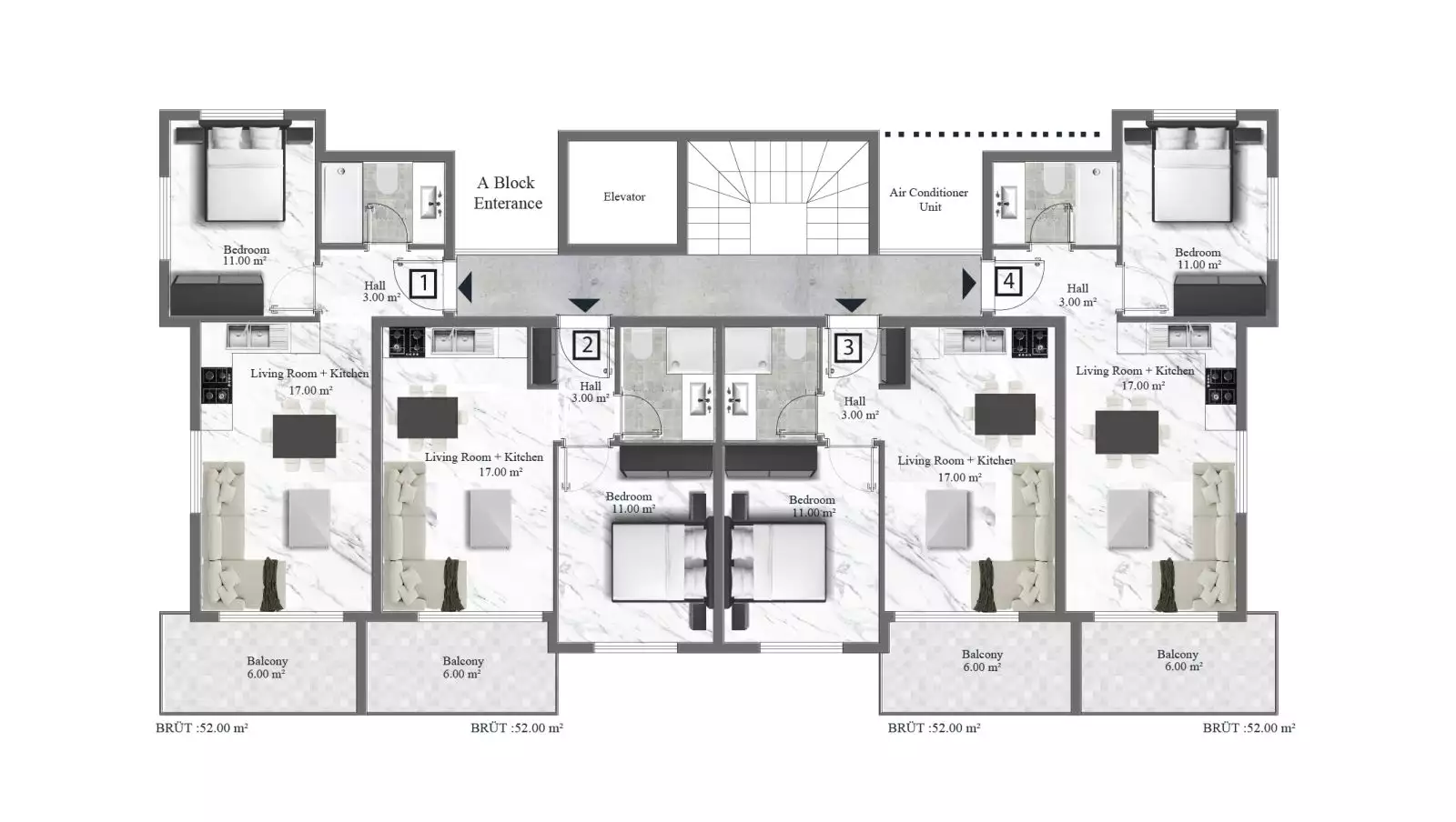 Квартира 52м² в Турции, Оба. Стоимостью 148350€ аренда фото-27