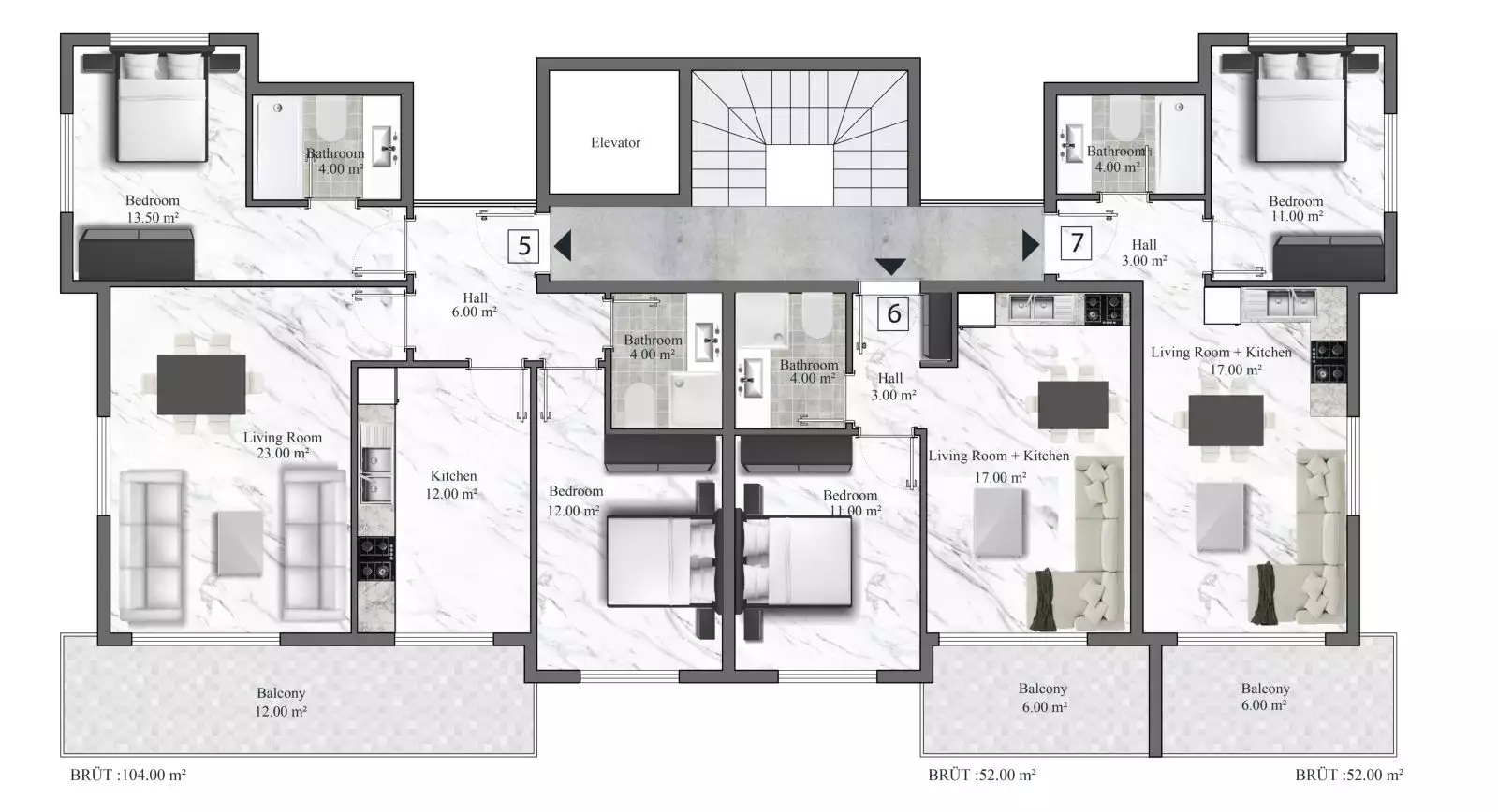 Квартира 52м² в Турции, Оба. Стоимостью 148350€ аренда фото-28