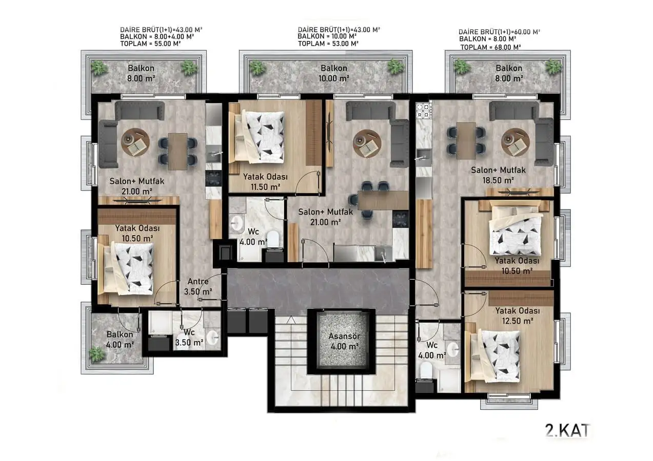 Квартира 53м² в Турции, Кестель. Стоимостью 150000€ аренда фото-23