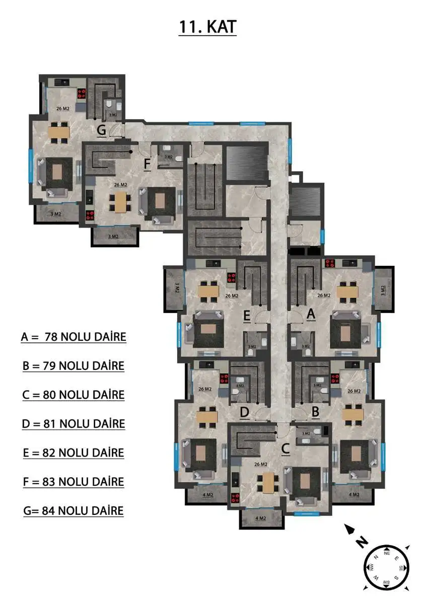 Квартира 42м² в Турции, Махмутлар. Стоимостью 82500€ аренда фото-27