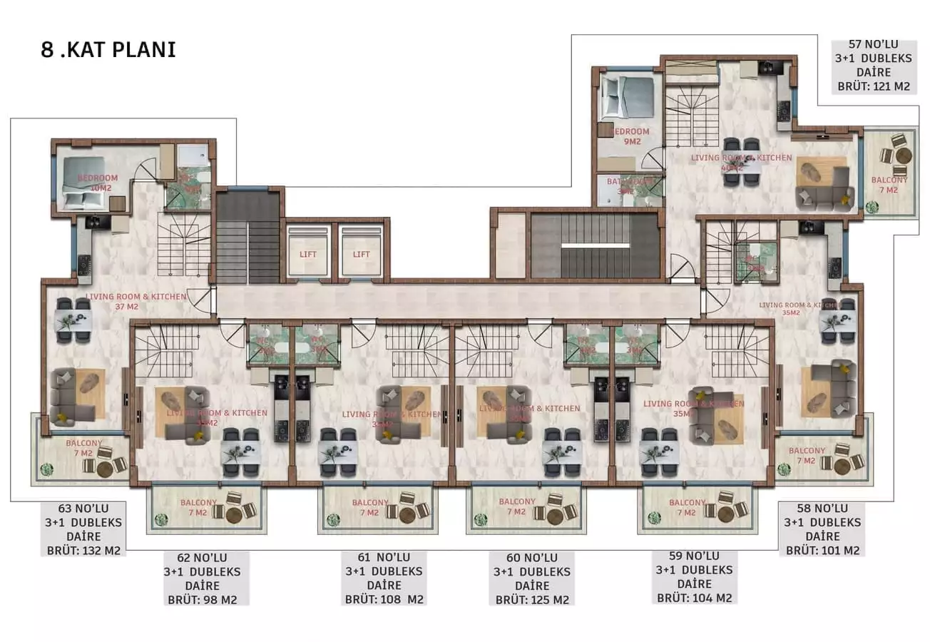 Квартира 50м² в Турции, Демирташ. Стоимостью 125000€ аренда фото-30