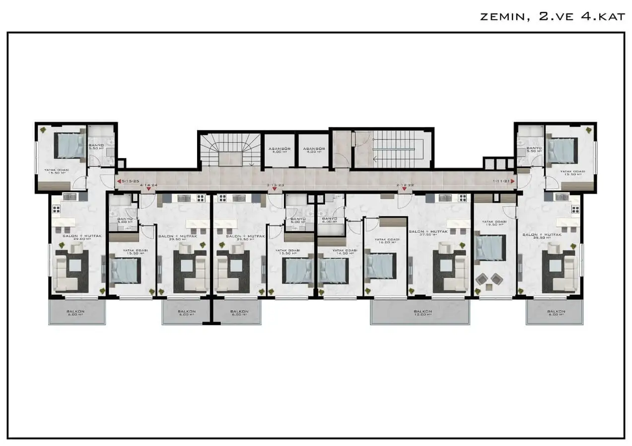 Квартира 67м² в Турции, Демирташ. Стоимостью 123500€ аренда фото-27