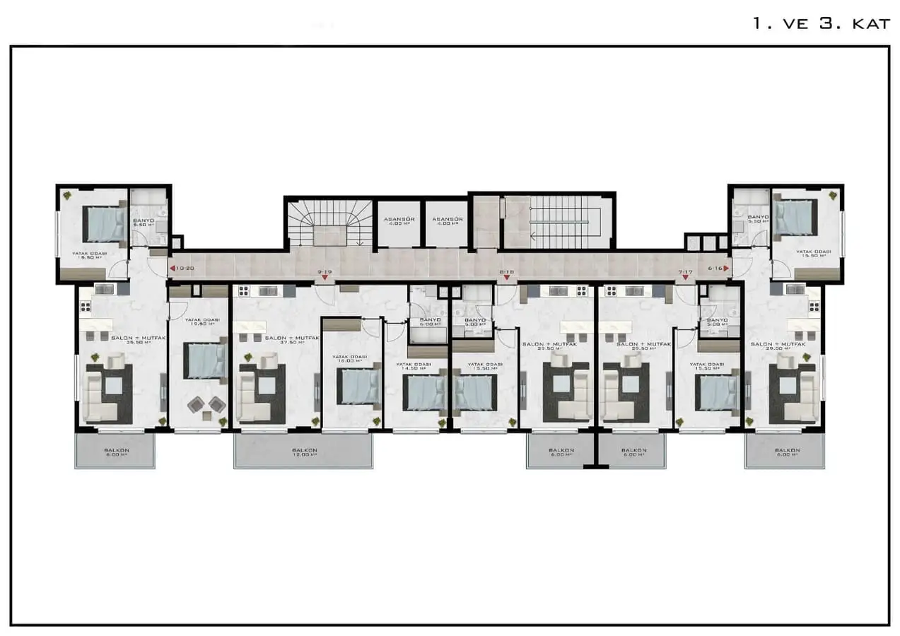 Квартира 67м² в Турции, Демирташ. Стоимостью 123500€ аренда фото-28