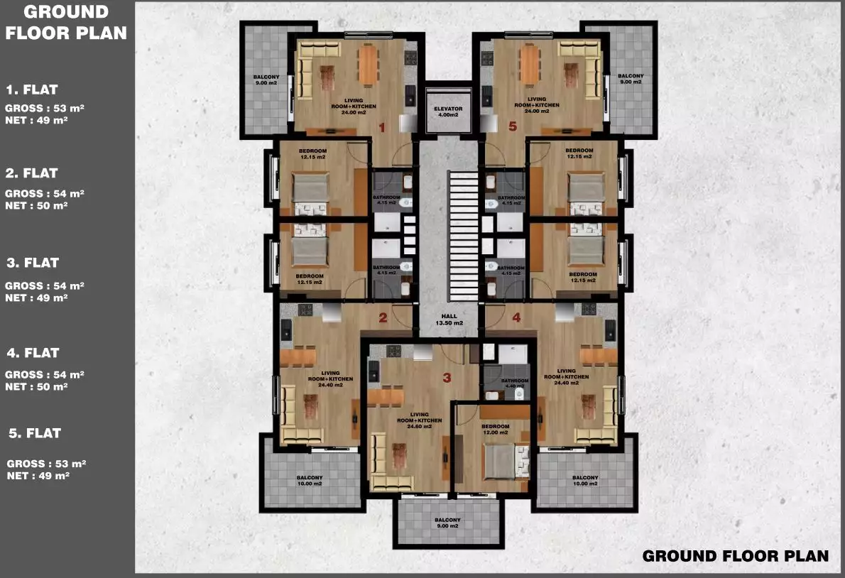 Квартира 60м² в Турции, Авсаллар. Стоимостью 88900€ аренда фото-25